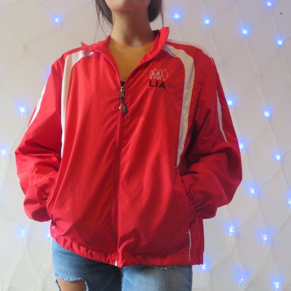 Red windbreaker